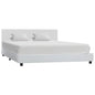 Estrutura de cama 160x200 cm couro artificial branco