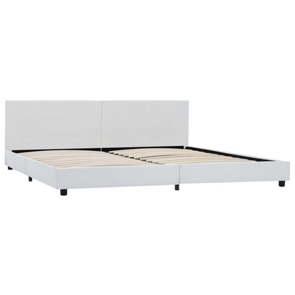 Estrutura de cama em couro artificial 180x200 cm branco