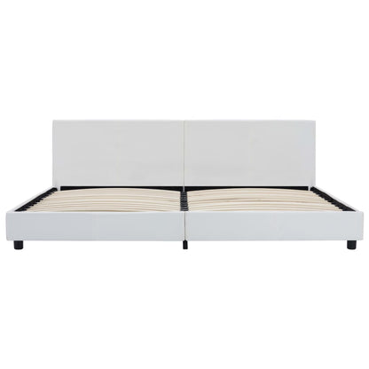 Estrutura de cama em couro artificial 180x200 cm branco