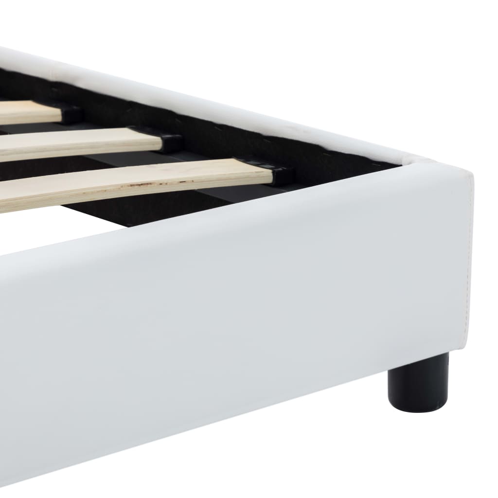 Estrutura de cama em couro artificial 180x200 cm branco
