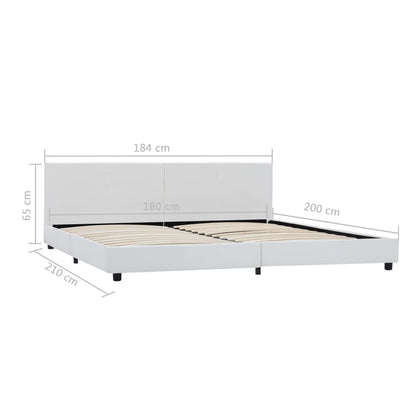 Estrutura de cama em couro artificial 180x200 cm branco