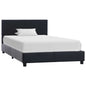 Estrutura de cama 100x200 cm couro artificial preto