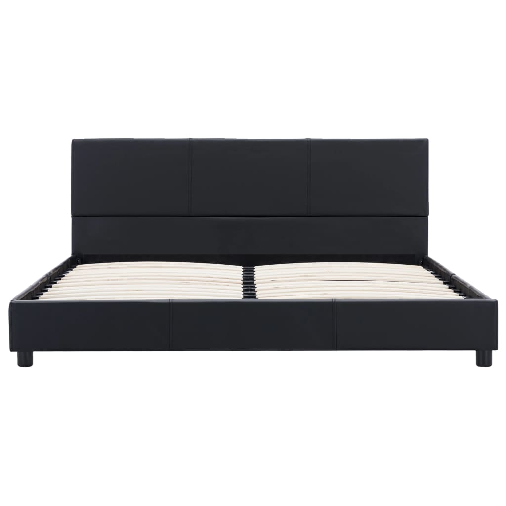 Estrutura de cama 120x200 cm couro artificial preto