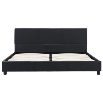 Estrutura de cama 120x200 cm couro artificial preto