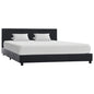 Estrutura de cama 140x200 cm couro artificial preto