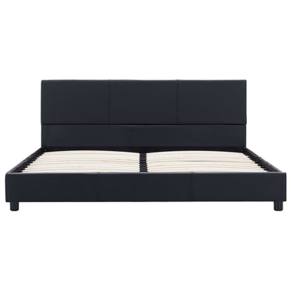Estrutura de cama 140x200 cm couro artificial preto