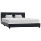 Estrutura de cama 160x200 cm couro artificial preto