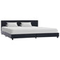 Estrutura de cama 180x200 cm couro artificial preto