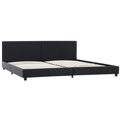 Estrutura de cama 180x200 cm couro artificial preto