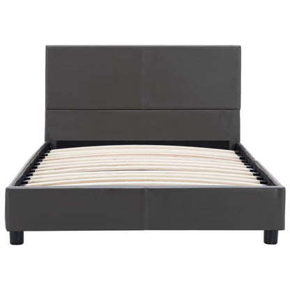 Estrutura de cama 90x200 cm couro artificial cinzento