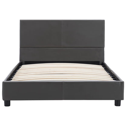 Estrutura de cama 100x200 cm couro artificial cinzento