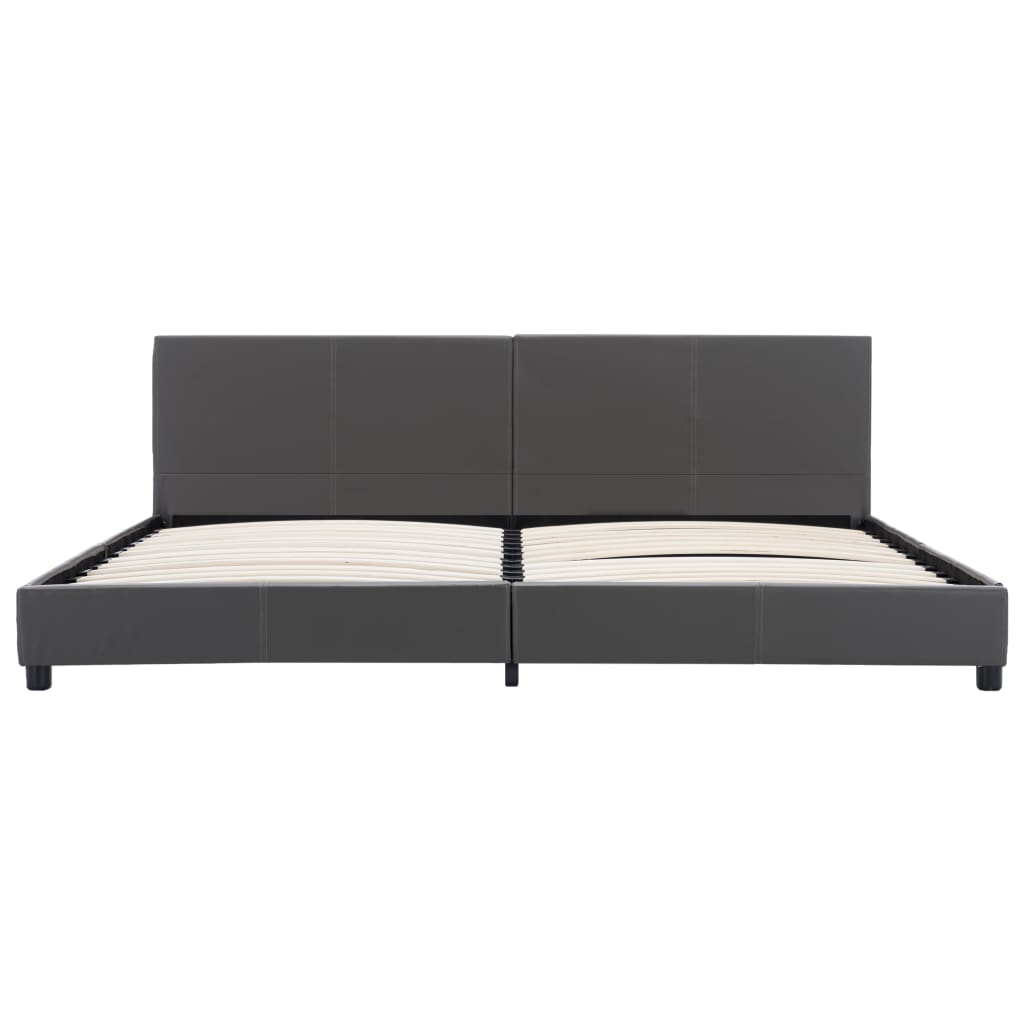 Estrutura de cama 180x200 cm couro artificial cinzento