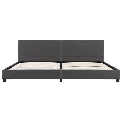 Estrutura de cama 180x200 cm couro artificial cinzento
