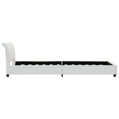 Estrutura de cama 90x200 cm couro artificial branco
