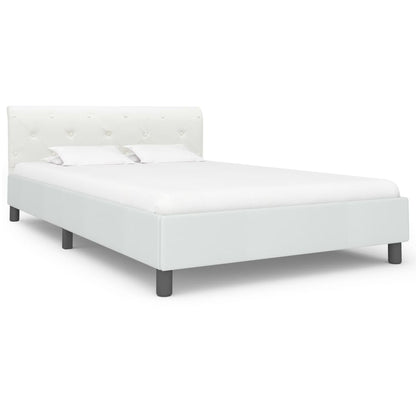 Estrutura de cama 120x200 cm couro artificial branco