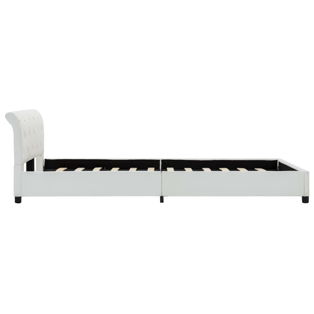Estrutura de cama 120x200 cm couro artificial branco