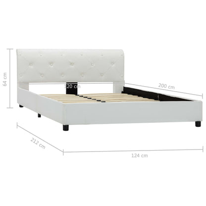 Estrutura de cama 120x200 cm couro artificial branco