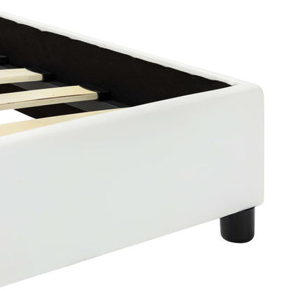 Estrutura de cama 140x200 cm couro artificial branco