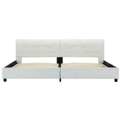 Estrutura de cama 180x200 cm couro artificial branco