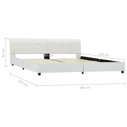 Estrutura de cama 180x200 cm couro artificial branco