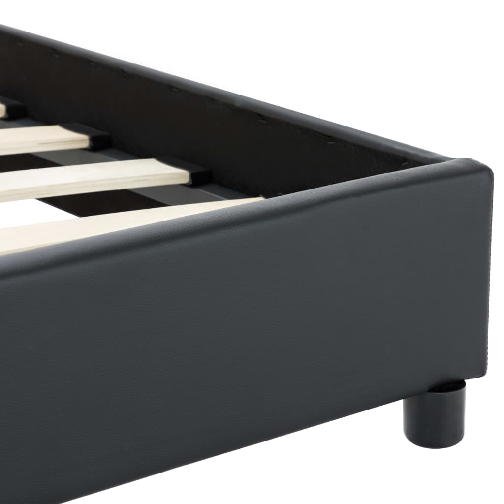 Estrutura de cama 120x200 cm couro artificial preto