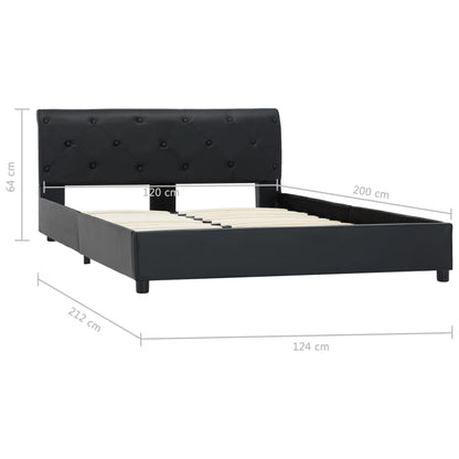 Estrutura de cama 120x200 cm couro artificial preto