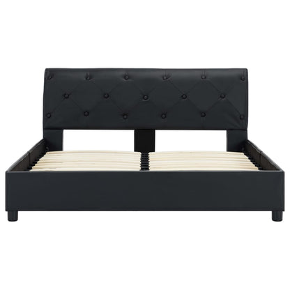 Estrutura de cama 140x200 cm couro artificial preto