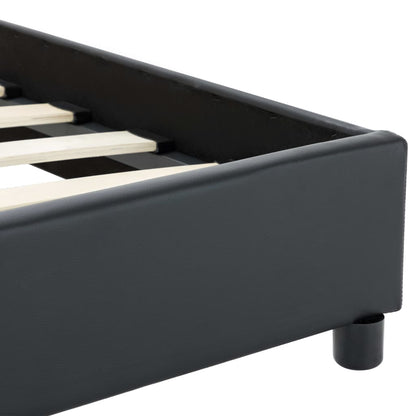 Estrutura de cama 140x200 cm couro artificial preto