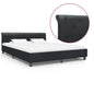Estrutura de cama 160x200 cm couro artificial preto
