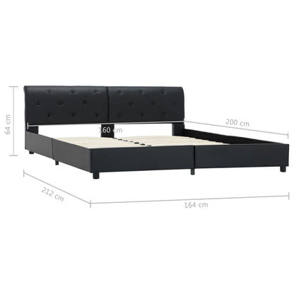 Estrutura de cama 160x200 cm couro artificial preto