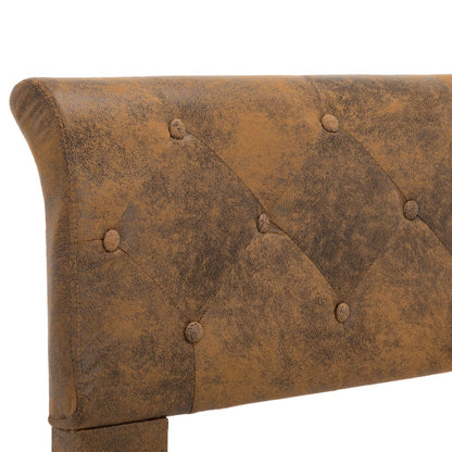 Estrutura de cama 180x200 cm camurça artificial castanho