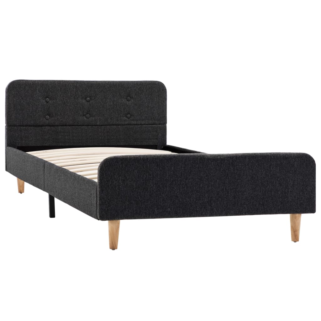 Estrutura de cama 100x200 cm serapilheira cinzento-escuro