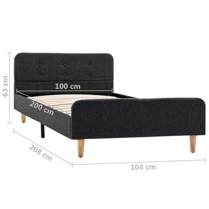 Estrutura de cama 100x200 cm serapilheira cinzento-escuro