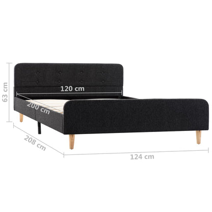 Estrutura de cama 120x200 cm serapilheira cinzento-escuro