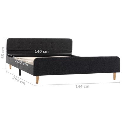 Estrutura de cama 140x200 cm serapilheira cinzento-escuro