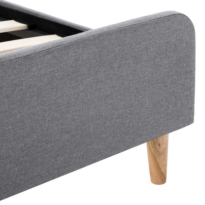 Estrutura de cama em tecido 90x200 cm cinzento-claro