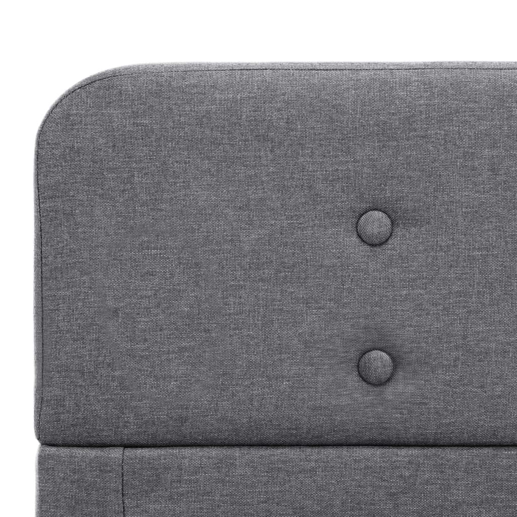 Estrutura de cama em tecido 100x200 cm cinzento-claro
