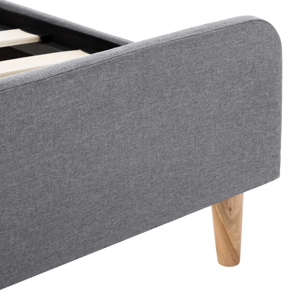 Estrutura de cama em tecido 100x200 cm cinzento-claro