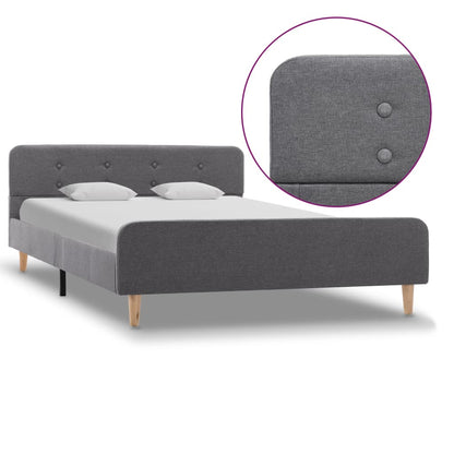 Estrutura de cama em tecido 120x200 cm cinzento-claro