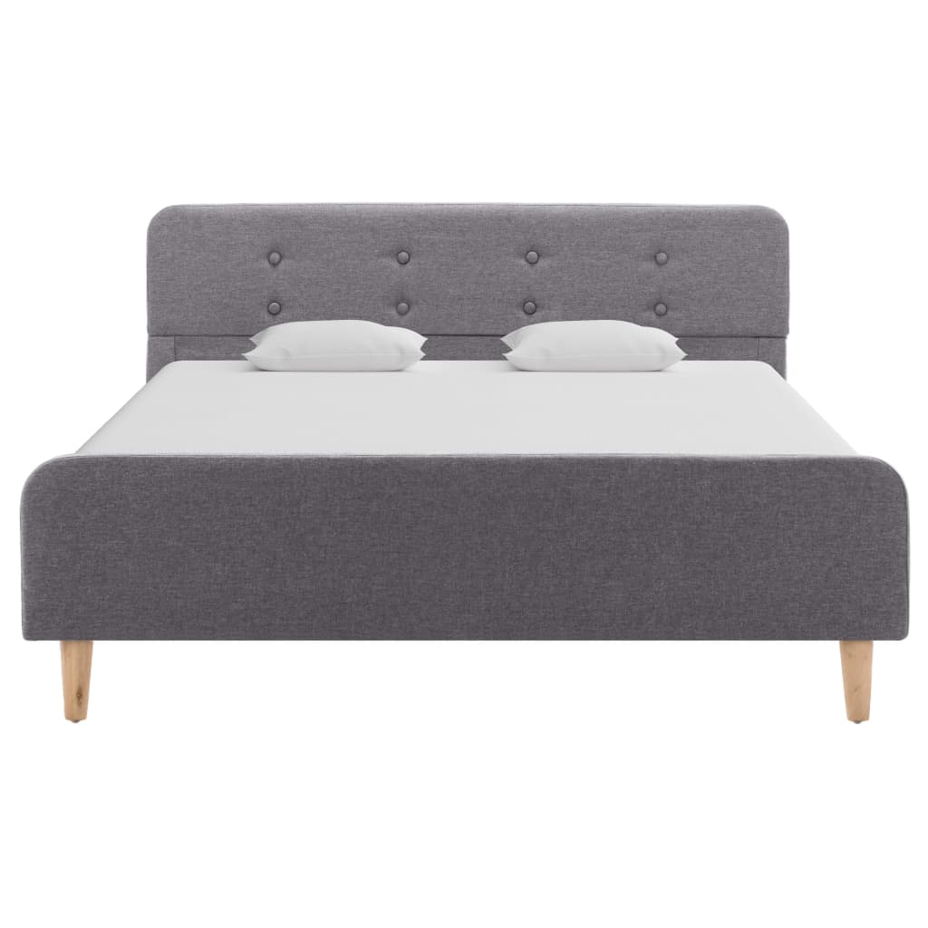 Estrutura de cama em tecido 120x200 cm cinzento-claro