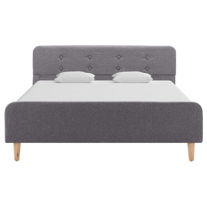 Estrutura de cama em tecido 120x200 cm cinzento-claro