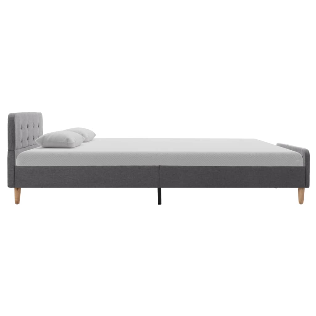 Estrutura de cama em tecido 120x200 cm cinzento-claro