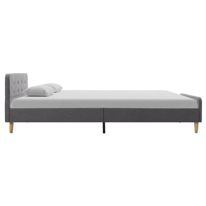 Estrutura de cama em tecido 120x200 cm cinzento-claro