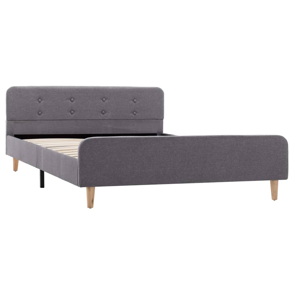 Estrutura de cama em tecido 120x200 cm cinzento-claro