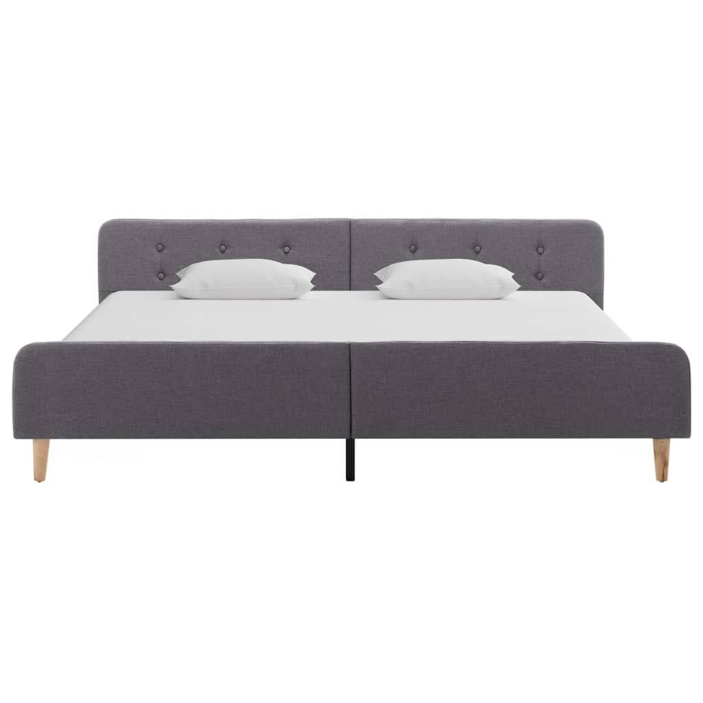 Estrutura de cama em tecido 180x200 cm cinzento-claro