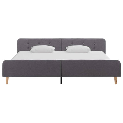 Estrutura de cama em tecido 180x200 cm cinzento-claro