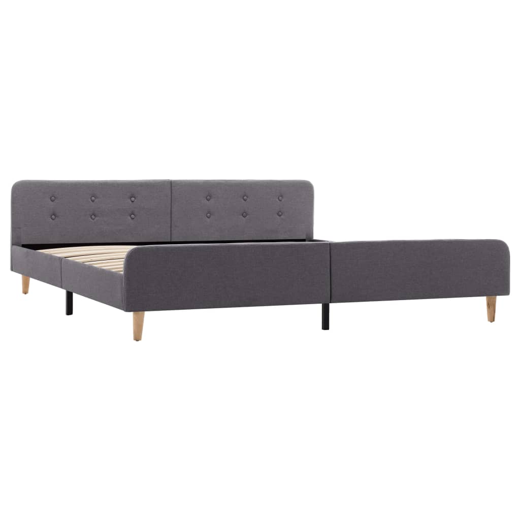 Estrutura de cama em tecido 180x200 cm cinzento-claro