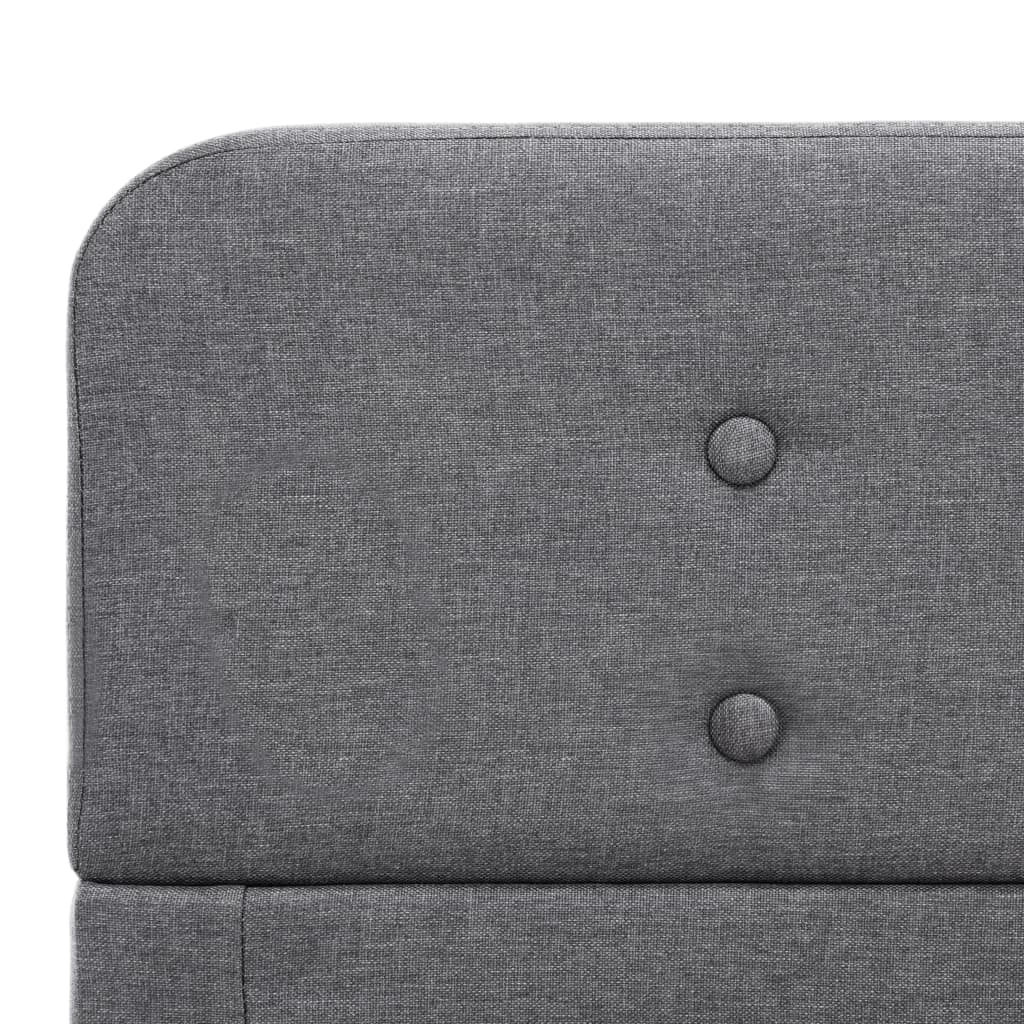 Estrutura de cama em tecido 180x200 cm cinzento-claro