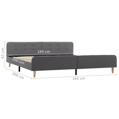 Estrutura de cama em tecido 180x200 cm cinzento-claro