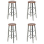 Bancos de bar 4 pcs MDF prateado e castanho
